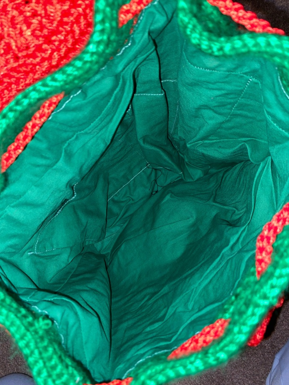 Handcrafted Red Crochet Backpack with Strawberry Accents - Picture 3 of 4